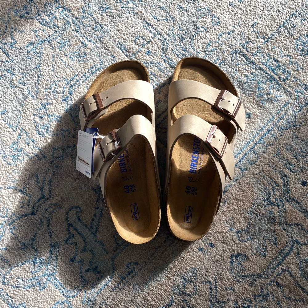 Birkenstock two strap soft foot bed sandals